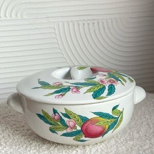 Vintage Parisian Floral and Fruit Ceramic Pot ✨